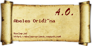 Abeles Oriána névjegykártya